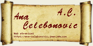 Ana Čelebonović vizit kartica